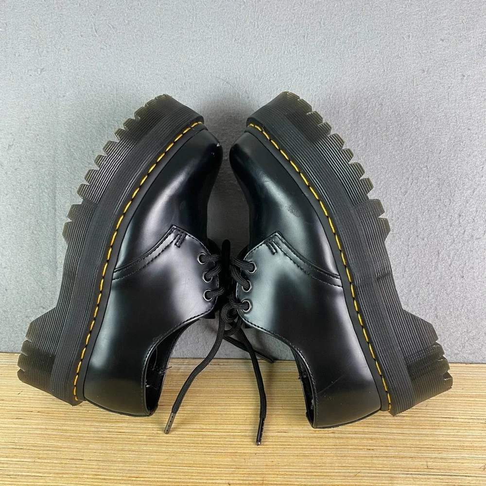 Dr Martens Oxford Shoes Womens US 6 1461 Quad Black Smooth Leather Platform